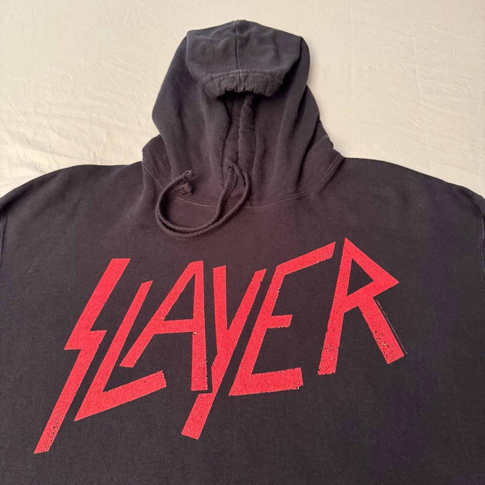 Vintage SLAYER Hoodie Size XL Thrash Metal Pullover Sweatshirt